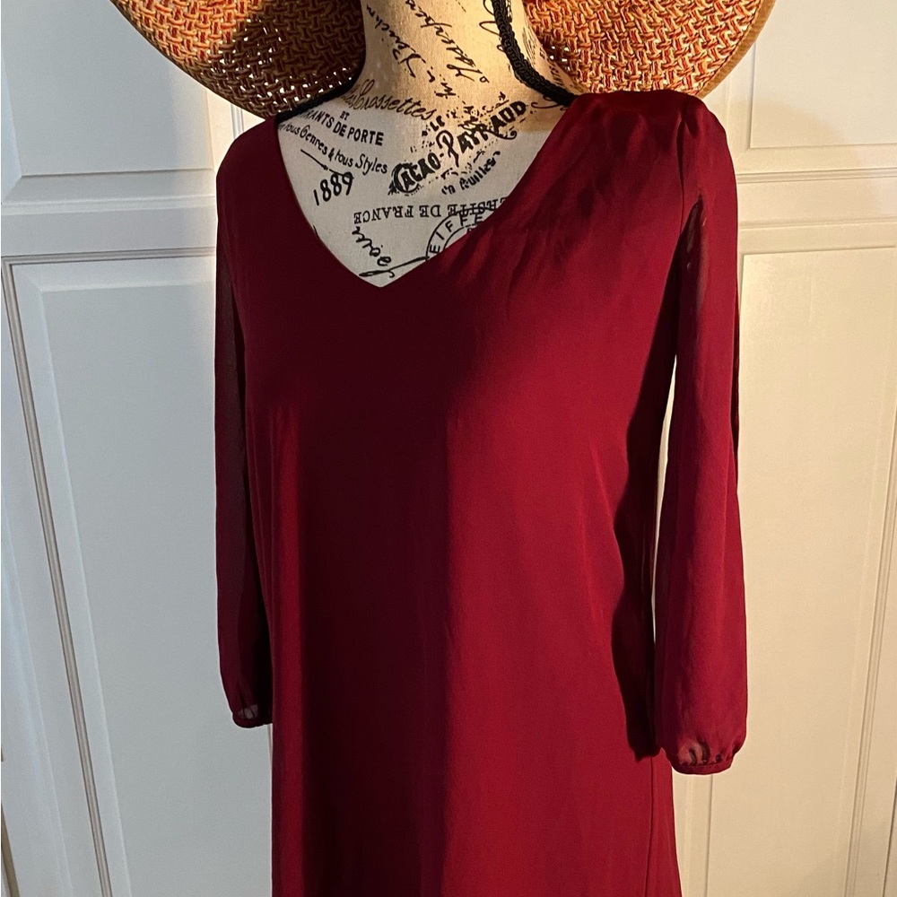 Lulu Darker Red Shift Dress Size S